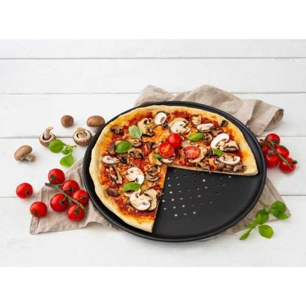 Nutrichef Plaque Pizza - Moule à Pizza Antiadhésif - Plat Rond en Acier Perforé - Plaque de Cuisson premium avec Poignées en Silicone - Plat pour Four - Compatible Lave-Vaisselle - Bleu Nutrichef Plaque Pizza - Moule à Pizza Antiadhésif - Plat Rond en Acier Perforé - Plaque de Cuisson premium avec Poignées en Silicone - Plat pour Four - Compatible Lave-Vaisselle - Bleu