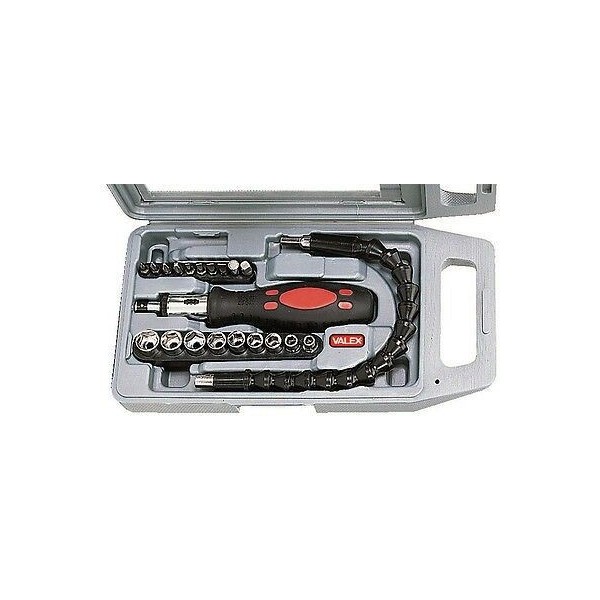 TOURNEVIS PORTE-EMBOUTS 1/4" ET DOUILLES EN SÉRIE 22 PIÈCES VALEX