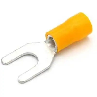 LOT DE 100 COSSES ÉLECTRIQUES FOURCHES JAUNE  - 1