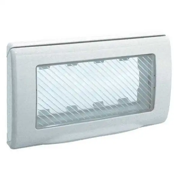 PLAQUE ÉTANCHE ENCASTRÉE RECTANGULAIRE 4 MODULES 45 BLANC SOMEF