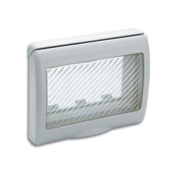 PLAQUE ÉTANCHE ENCASTRÉE RECTANGULAIRE 3 MODULES S45 BLANC