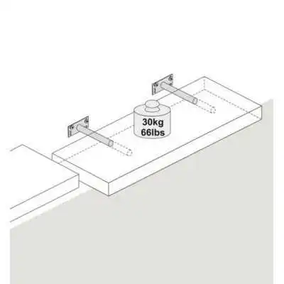 ÉTAGÈRE MURALE À FIXATION INVISIBLE 75*24*4CM WENGE  - 1