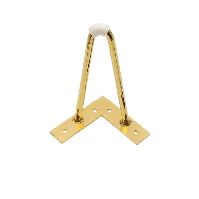 SABOT DE MEUBLE INOX FORME V DORÉ H12 CM  - 1 SABOT DE MEUBLE INOX FORME V DORÉ H12 CM  - 1