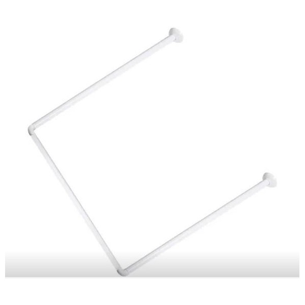 TRINGLE RIDEAUX DE DOUCHE 3 CÔTÉS 80 x 80 x 80 CM