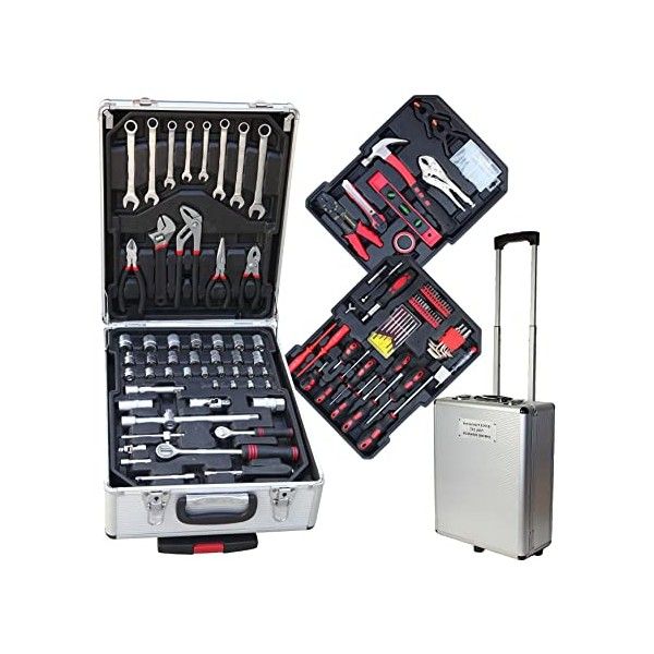 Valise à outils - 816 pièces - En aluminium - Avec roulettes - Cdiscount  Bricolage
