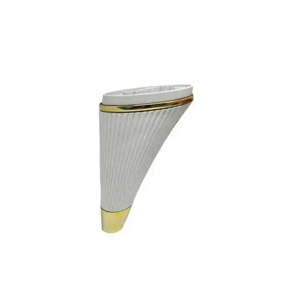 SABOT DE MEUBLE FORME CONIQUE H15CM BLANC/DORÉ