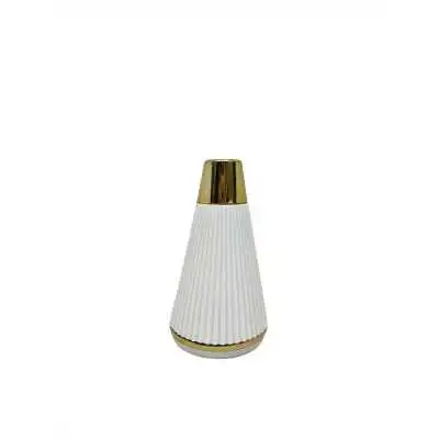SABOT DE MEUBLE FORME CONIQUE H15CM BLANC/DORÉ  - 2