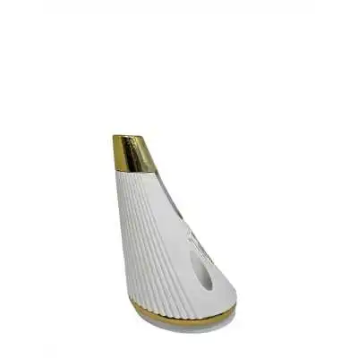 SABOT DE MEUBLE FORME CONIQUE H15CM BLANC/DORÉ  - 3