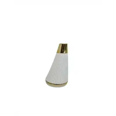 SABOT DE MEUBLE FORME CONIQUE H15CM BLANC/DORÉ  - 4