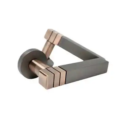 POIGNEE DE PORTE AVEC ROSACE TROU DE CLE CUIVRE-GRIS DELIA DELIA - 2