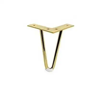 SABOT DE MEUBLE INOX FORME V DORÉ H12 CM  - 2