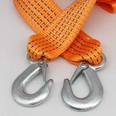 SANGLE DE REMORQUAGE EN NYLON AVEC 2 CROCHETS DE SECURITE 3T*4M - 1