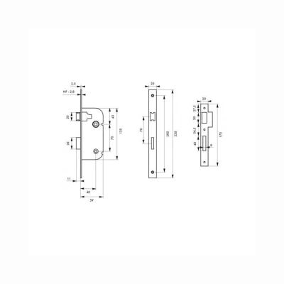SERRURE ENCASTRABLE À CONDAMNATION MRGROUP MRGROUP - 2