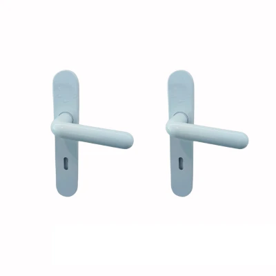 POIGNÉE DE PORTE EN PLASTIQUE PETIT TROU BLANC  - 1