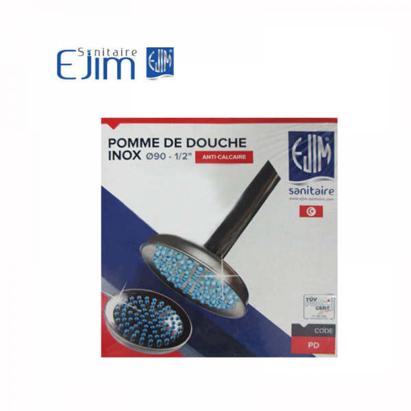 POMMEAU DE DOUCHE EN INOX ANTI-CALCAIRE Ø90-1/2 EJIM EJIM - 2