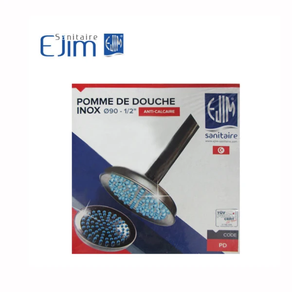 POMME DE DOUCHE EN INOX ANTI-CALCAIRE Ø90-1/2 EJIM