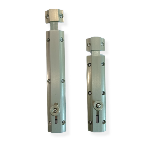 LOT DE 2 VERROUS DE PORTE À COULISSE 175-225MM SATINÉ