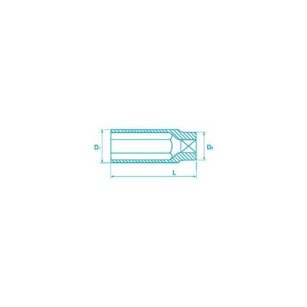 Douille Hexagonale Longue 1/2" - 10 Mm - Marque NEO - Neuf - Réf. 08-460