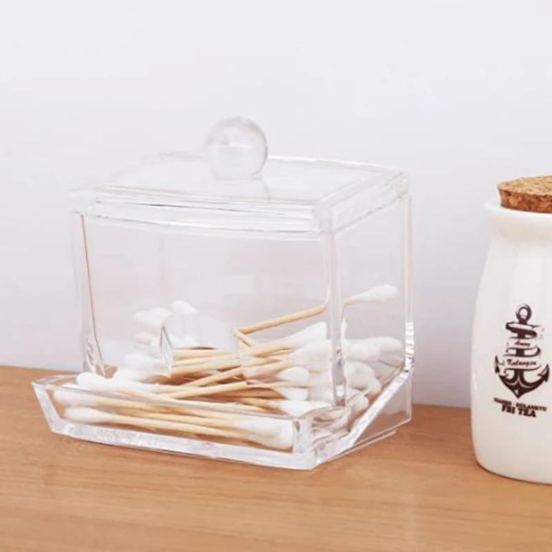 Boîte Coton Tige, Distributeur Plastique Avec Couvercle, 3