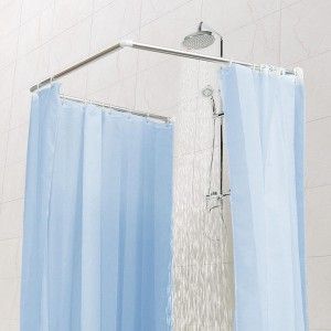 TRINGLE RIDEAU DE DOUCHE EN ACIER INOXYDABLE 90*90*90CM  - 3