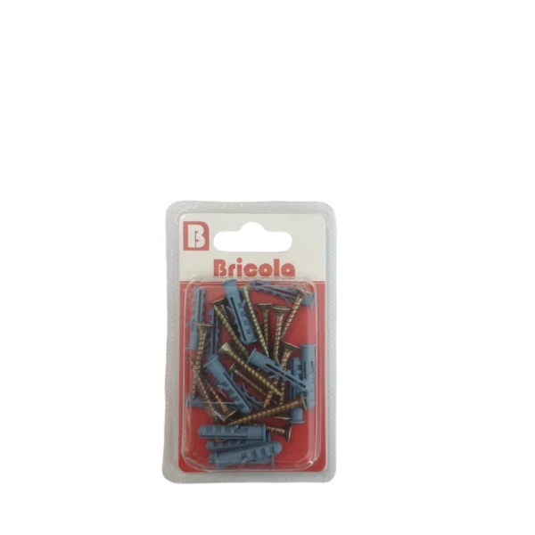 LOT DE 15 VIS BOIS TÊTE FRAISÉE PLATE PZ 3.5*30MM AVEC CHEVILLE DE 5 BRICOLA