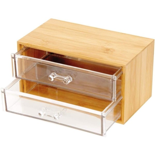 BOITE DE RANGEMENT TRANSPARENT AVEC 2 TIROIRS BERILO