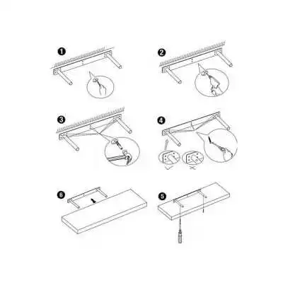 ÉTAGÈRE MURALE À FIXATION INVISIBLE 75*24*4CM WENGE  - 6