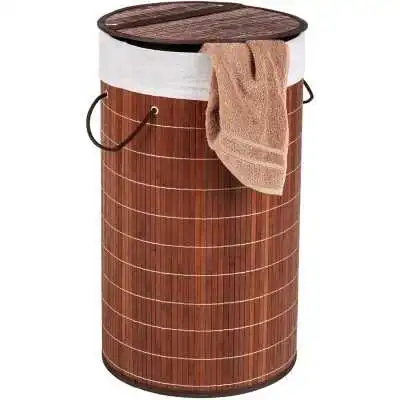 PANIER À LINGE BAMBOO ROND MARRON WENKO  - 3