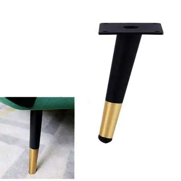 PIED DE MEUBLE FORME CONIQUE NOIR/DORÉ H20CM