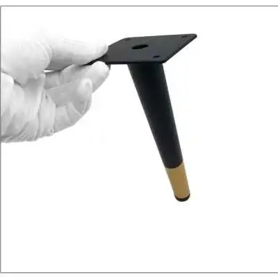 PIED DE MEUBLE FORME CONIQUE NOIR/DORÉ H20CM  - 2