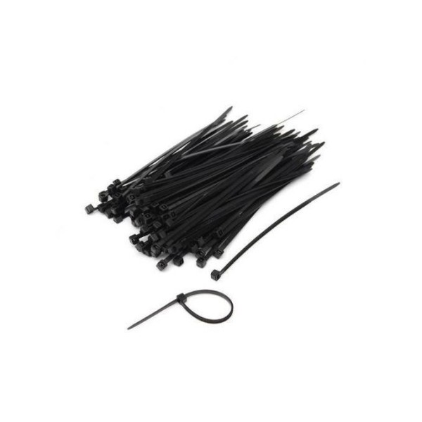 LOT DE 100 COLLIERS DE SERRAGE NYLON 200*3.5MM NOIR