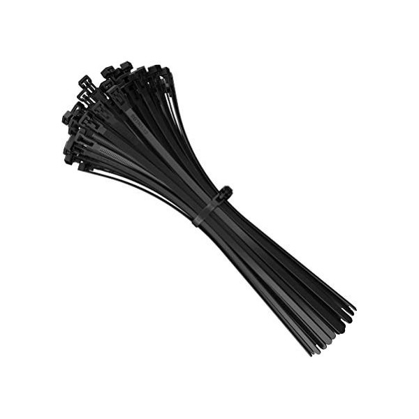 LOT DE 100 COLLIERS DE SERRAGE NYLON 400*7.5MM NOIR