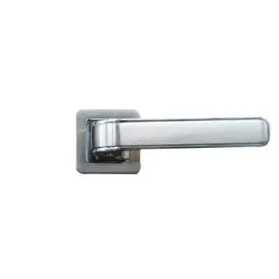 POIGNÉE DE PORTE AVEC ROSACE PETIT TROU CHROMÉ-SATINÉ DELIA DELIA - 1