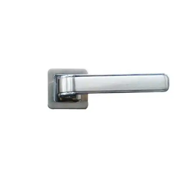 POIGNÉE DE PORTE AVEC ROSACE PETIT TROU CHROMÉ-SATINÉ DELIA