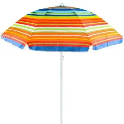 PARASOL DE PLAGE À RAYURES Ø2M EN TISSU ISOLANT - 1
