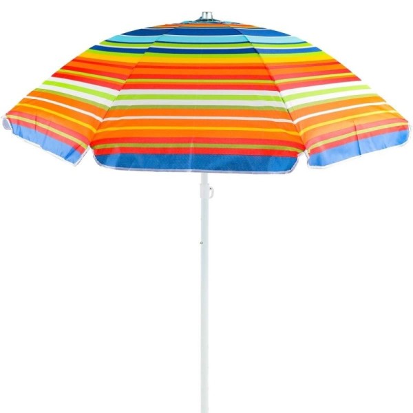 PARASOL DE PLAGE À RAYURES Ø2M EN TISSU ISOLANT