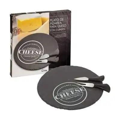 PLATEAU À FROMAGE ROND EN ARDOISE Ø25CM - 1