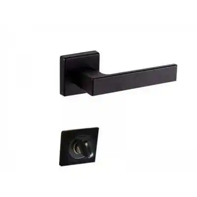POIGNÉE DE PORTE AVEC ROSACE FLORENCE CONDAMNATION NOIR MAT STAP STAP - 1