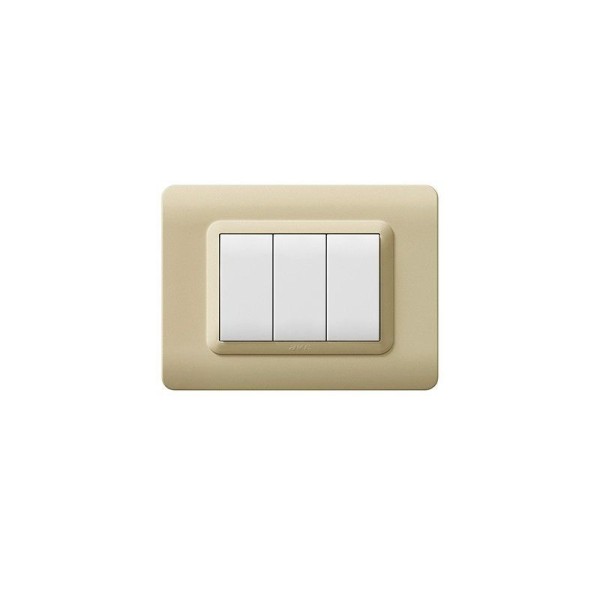 PLAQUE RECTANGULAIRE 3 MODULES CHAMPAGNE 44 SOMEF