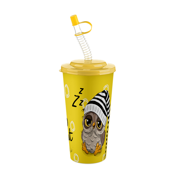 GOBELET AVEC PAILLE EN PLASTIQUE  400ML TITIZ