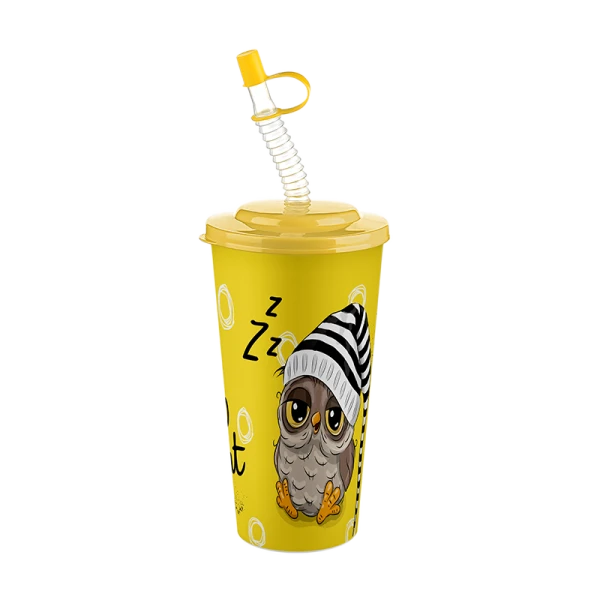 GOBELET AVEC PAILLE EN PLASTIQUE  400ML TITIZ