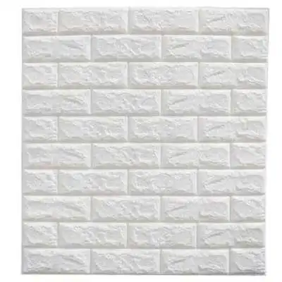 PANNEAU MURAL ADHÉSIF ANTI-HUMIDITÉ 3D 77 * 70 CM BLANC - 1