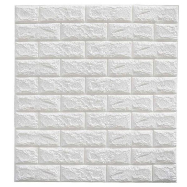 PANNEAU MURAL ADHÉSIF ANTI-HUMIDITÉ 3D 77 * 70 CM BLANC