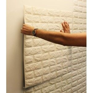 PANNEAU MURAL ADHÉSIF ANTI-HUMIDITÉ 3D 77 * 70 CM BLANC  - 6