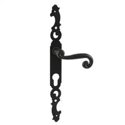 POIGNÉE DE PORTE SUR PLAQUE GRAND TROU EN NOIR JAIROL JAIROL - 1