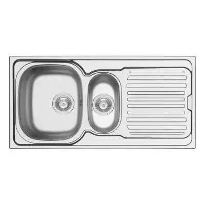 ÉVIER 2 BACS 1MX50CM EN INOX  - 1