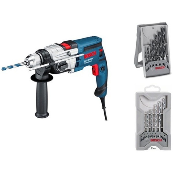 PERCEUSE À PERCUSSION 850W GSB19-2RE AVEC 7 FORETS BETON ET 7 MECHES BOIS BOSCH