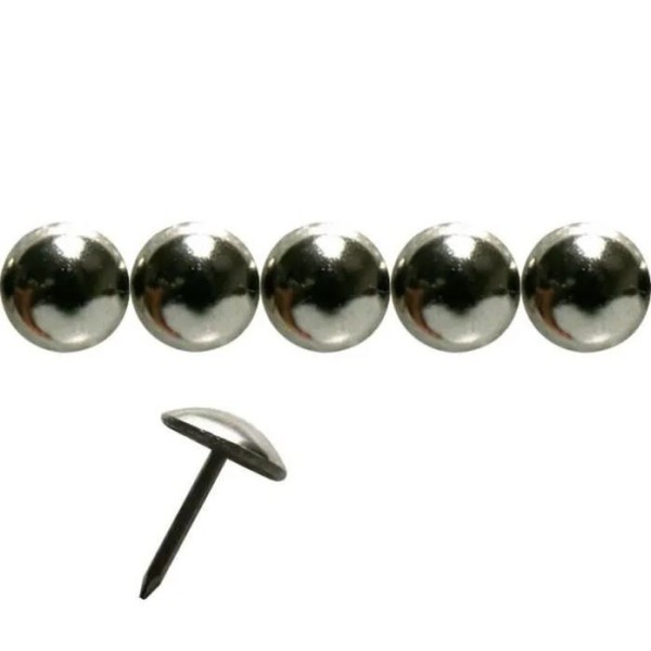 LOT DE 20 CLOUS TAPISSIER DÉCORATIFS CHROMÉ