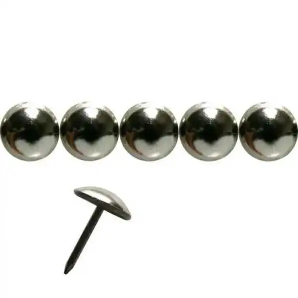 LOT DE 20 CLOUS TAPISSIER DÉCORATIFS CHROMÉ