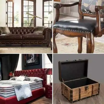 LOT DE 20 CLOUS TAPISSIER DÉCORATIFS BRONZE  - 3